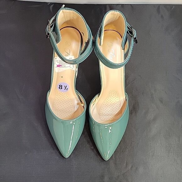 BRAND NEW LINK WOMEN"S FASHION ANKLE STRAP BUCKLE SLIP ON POINTED TOE SHOE - Picture 2 of 15